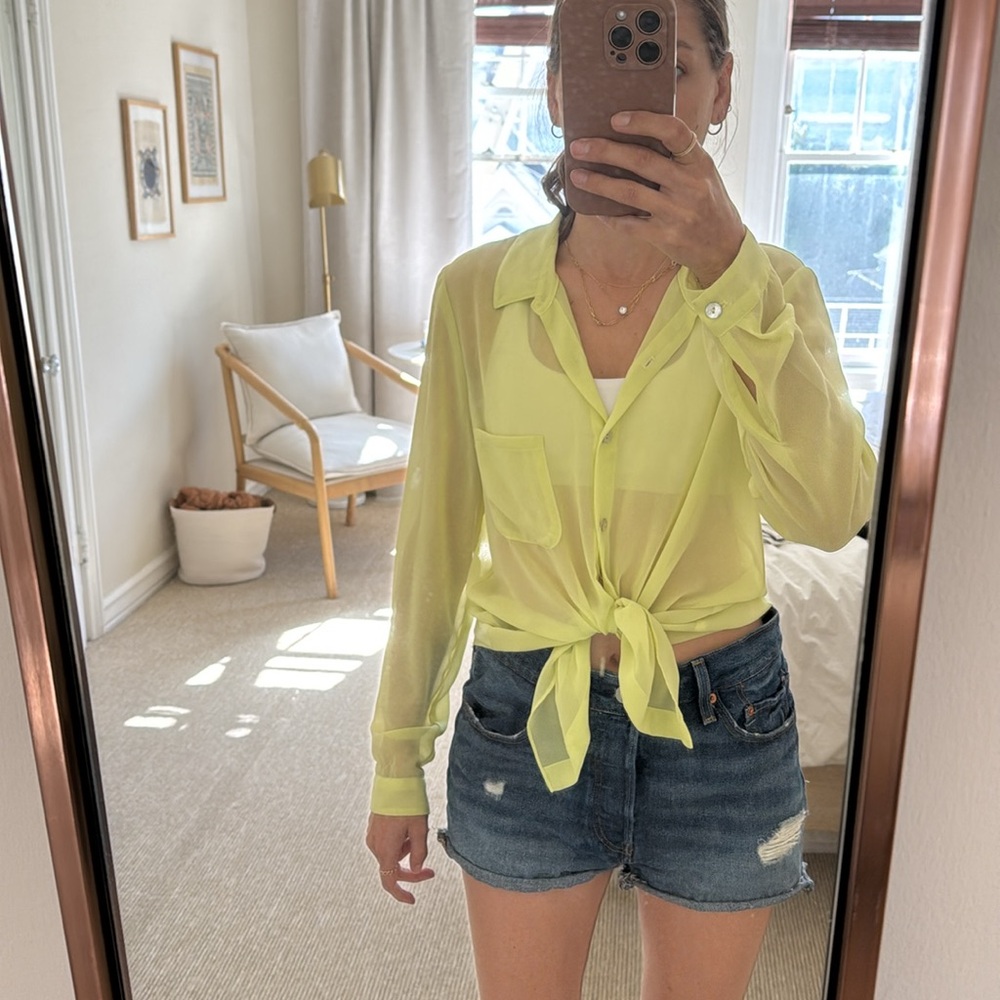 Velvet the brand sheet yellow button up